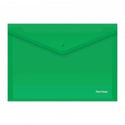 Папка-конверт на кнопке А4, 180мкм, зеленая