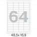 Этикетки самоклеящиеся Promega label 48,5х16,9 мм 64 штуки на листе белые (100 листов в упаковке)