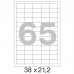 Этикетки самоклеящиеся ProMEGA Label BASIC 38х21.2 мм 65 штук на листе белые (100 листов в упаковке ...