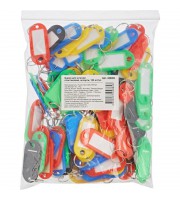Бирки для ключей пластиковые разноцветные (100 штук в упаковке)