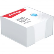 Блок для записи Berlingo "Premium", 9*9*4,5, пластиковый бокс, белый, 100% белизна