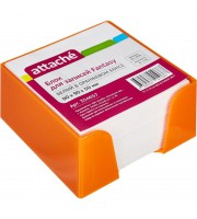 Блок для записей 90x90x50 мм в оранжевом боксе белый Attache Fantasy (плотность 80 г/кв.м)
