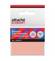 Стикеры Attache Economy 38x51 мм неоновый розовый (1 блок, 100 листов)