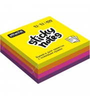 Стикеры Attache Selection 51х51 мм неоновые 4 цвета (желтый, оранжевый, розовый, фиолетовый) 400 ли ...
