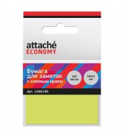 Стикеры Attache Economy 38x51 мм неоновый желтый (1 блок, 100 листов)