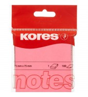 Стикеры Kores 75x75 мм неоновые розовые (1 блок, 100 листов)