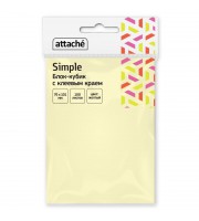 Стикеры Attache Simple 76х101 мм пастельные желтые (1 блок,100 листов)