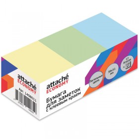 Стикеры 38x51 мм Attache Economy пастельные 3 цвета (12 блоков по 100 листов)