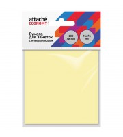 Стикеры Attache Economy 76x76 мм пастельный желтый (1 блок, 100 листов)