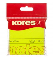 Стикеры Kores 75x75 мм неоновые желтые (1 блок, 100 листов)