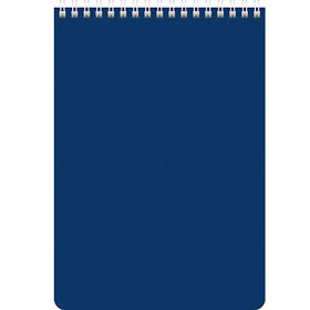 Блокнот А5 60л, клетка, мелован. картон, для логотипа, спираль, синий