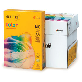 Бумага Maestro Color intensive А4, 160г/м2, SY40-солнечно-желтый, 250л