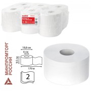 Бумага туалетная 170м, LAIMA (T2), PREMIUM, 2-сл, цвет белый, КОМПЛЕКТ 12 рулонов