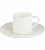 Кофейная пара Wilmax фарфоровая белая чашка 90 мл/блюдце (артикул производителя WL-993007)