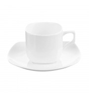 Чайная пара Wilmax фарфоровая белая чашка 200 мл/блюдце (артикул производителя WL-993003)
