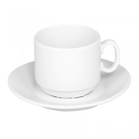 Кофейная пара Добруш Мокко фарфоровая белая чашка 100 мл/блюдце (артикул производителя 6С1627Ф34)