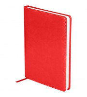 Ежедневник недатированный, A5, 136л., кожзам, OfficeSpace "Nebraska", красный