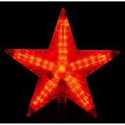 Верхушка на елку Звезда красная 30 красных мигающих led,20x20 см, 55086