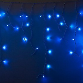 Гирлянда светодиодная Айсикл (бахрома) 76, 2,4х0,6м, 230В, синие, 255-033-6