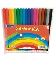 Фломастеры Centropen "Rainbow Kids", 18цв., трехгранные, смываемые, ПВХ