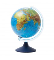 Глобус физико-политический Globen, 25см, с подсветкой от батареек на круглой подставке