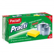 Губки для мытья посуды Paclan Practi maxi поролоновые 95x65x35 мм 3 штуки в упаковке
