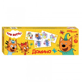 Игра настольная Домино, Step Puzzle "Три Кота", картонная коробка