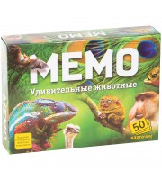 Игра настольная Нескучные игры "Мемо. Удивительные животные", 50 карточек, картон.коробка