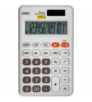 Калькулятор карманный Deli M120 12-разрядный белый 118x70х11 мм