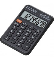 Калькулятор карманный 8 разрядов CITIZEN LC-110N, 88х58х11мм, черный