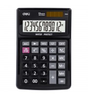 Калькулятор настольный Deli EM04031 12-разрядный черный влагозащитный 150x128x42 мм