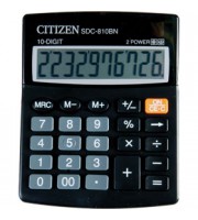 Калькулятор настольный 10 разрядов CITIZEN SDC-810BN, 100х125х34мм, черный