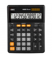 Калькулятор настольный Deli EM888 12-разрядный черный 203х158х31 мм
