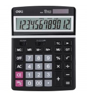 Калькулятор настольный Deli 1631 12-разрядный черный 195x148х45 мм