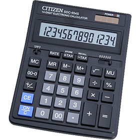 Калькулятор настольный 12 разрядов CITIZEN SDC-444S, 153х199х30.5мм, черный