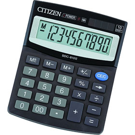 Калькулятор настольный 12 разрядов CITIZEN SDC-812BN, 100х125х34мм, черный