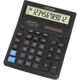 Калькулятор настольный 12 разрядов CITIZEN SDC-888T, 159х205х27мм, черный