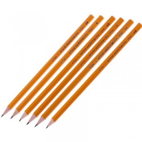 Набор чернографитных карандашей (HB, H, B, 2H, 2B) Koh-I-Noor 1696 заточенные шестигранные (6 штук ...