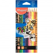 Карандаши цветные Maped Color'peps Animals 12 цветов трехгранные с декорированным корпусом (832212) ...