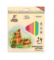 Карандаши цветные Луч Школа Творчества 24 цвета трехгранные