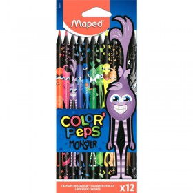 Карандаши цветные Maped Color'Peps Black Monster 12 цветов трехгранные (862612)