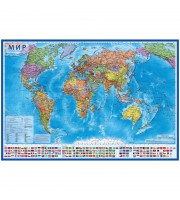 Карта "Мир" политическая Globen, 1:32млн., 1010*700мм, интерактивная, европодвес