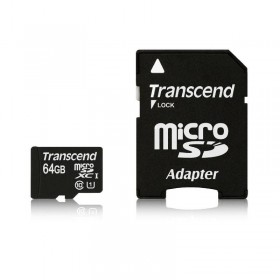 Карта памяти Transcend microSDXC 64Gb Class10 UHS-1 (TS64GUSDU1) + адаптер