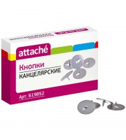 Кнопки канцелярские Attache металлические серебристые (100 штук в упаковке)