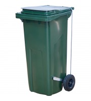 Контейнер-бак мусорный 120л с педальным приводом Г-образ зеленый МКТ 120 ПГ