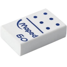 Ластик MAPED Domino 60, 28х19мм, белый