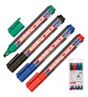 Набор маркеров для белых досок Edding 363/4S 4 цвета (толщина линии 1-5 мм) скошенный наконечник