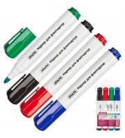 Набор маркеров для бумаги для флипчартов Attache 4 цвета (толщина линии 2-3 мм) круглый наконечник