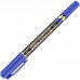 Маркер перманентный двусторонний Deli Mate синий (толщина линии 0.5 мм, 1 мм) круглый наконечник