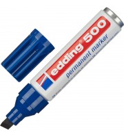 Маркер перманентный Edding E-500/3 синий (толщина линии 2-7 мм) скошенный наконечник